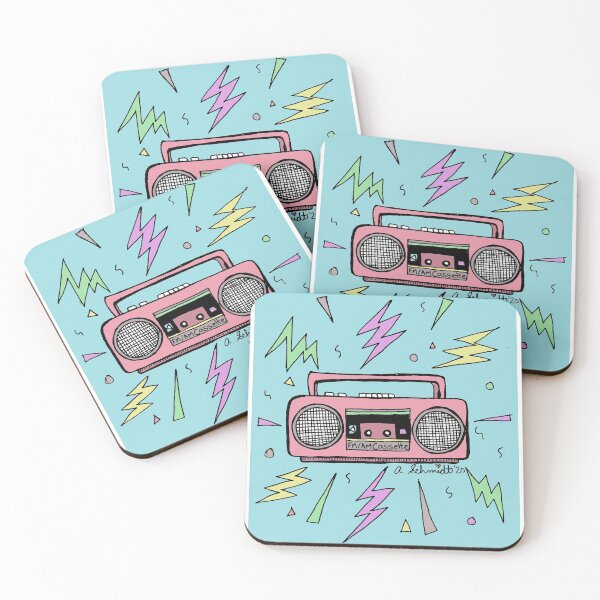 Item preview, 1980s Pastel Radio Cassette Tape Player designed and sold by Intergalactic Unicorn: Art by Anna Schmidt.