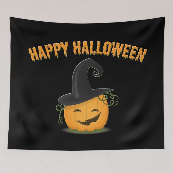 Item preview, Happy Halloween funny pumpkin with hat designed and sold by Nicole Bleck.
