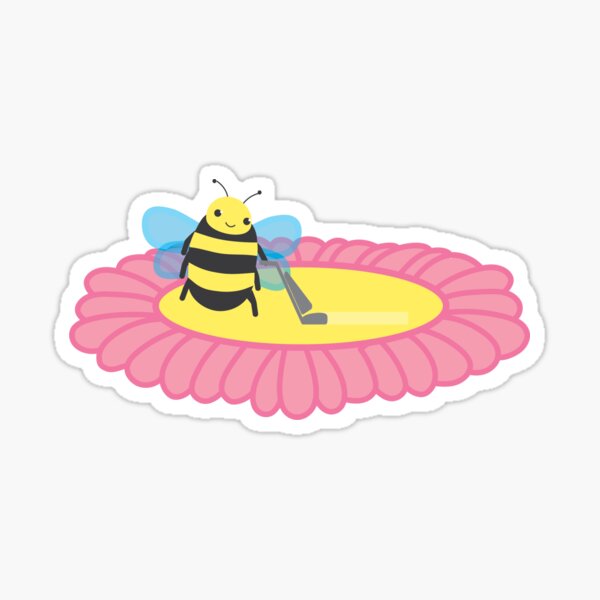 Bee Vacuuming Flower Sticker