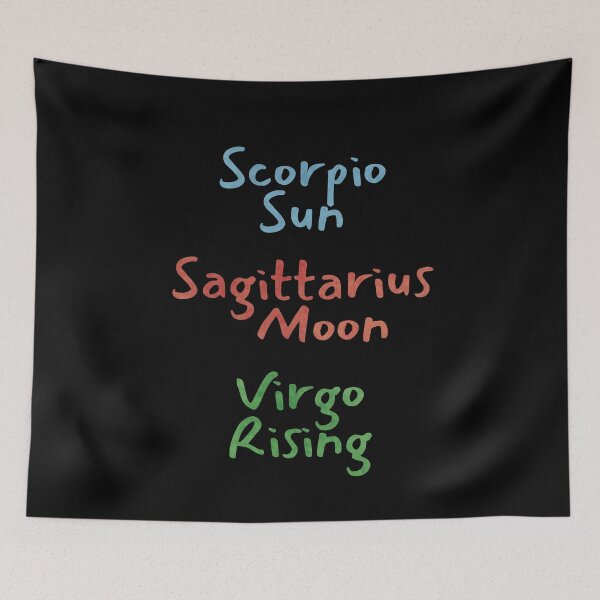 Item preview, Scorpio Sun Sagittarius Moon Virgo Rising Text designed and sold by leomooncreates.