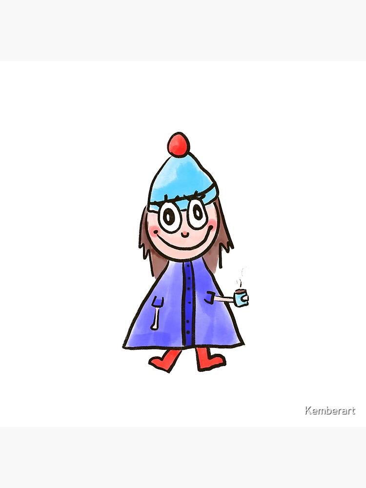 Bolsa de tela «Acogedora niña de dibujos animados con un suéter en el clima  frío» de Kemberart | Redbubble