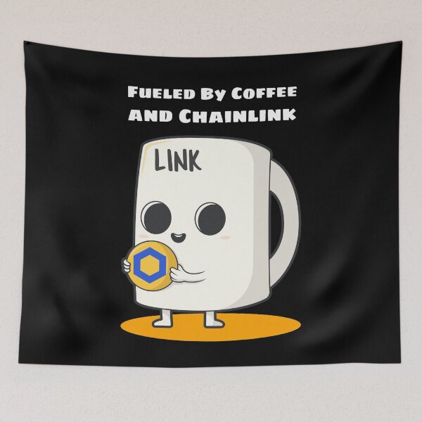 Item preview, Fueled by Coffee and Chainlink (LINK) Cryptocurrency designed and sold by Bitcoin-Fashion.