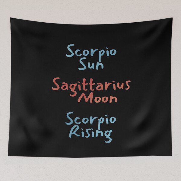 Item preview, Scorpio Sun Sagittarius Moon Scorpio Rising Text designed and sold by leomooncreates.