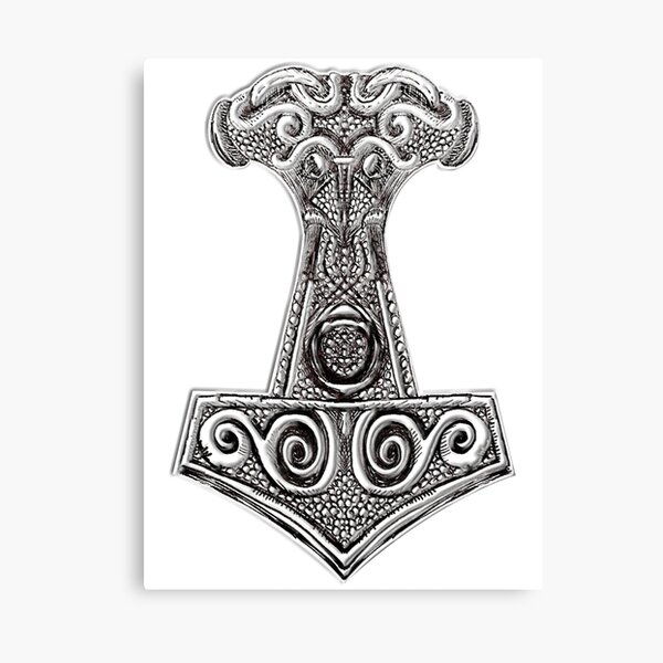 Thors Hammer - Mjolnir Wikinger Nordische Mythologie Leinwanddruck
