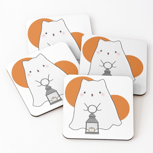 Item preview, Spooky ghost kitty orange designed and sold by caroodles.