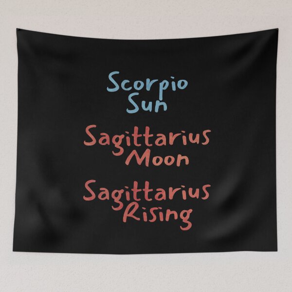 Item preview, Scorpio Sun Sagittarius Moon Sagittarius Rising Text designed and sold by leomooncreates.