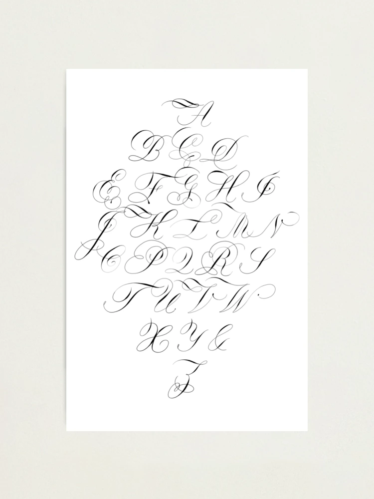 Black Copperplate Alphabet Photographic Print for Sale by Colby Cline Redbubble