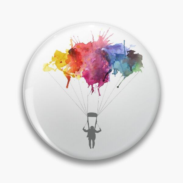 Item preview, Skydiving, Skydiver parachute, parachuting. Watercolor Illustration designed and sold by STYLESYNDIKAT.
