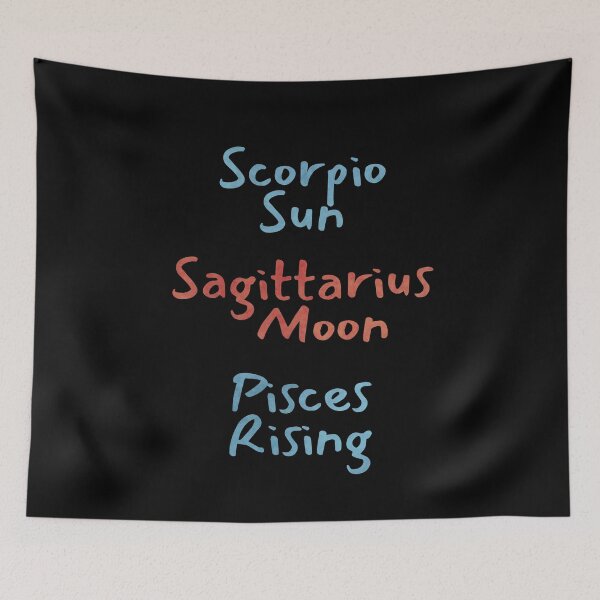 Item preview, Scorpio Sun Sagittarius Moon Pisces Rising Text designed and sold by leomooncreates.