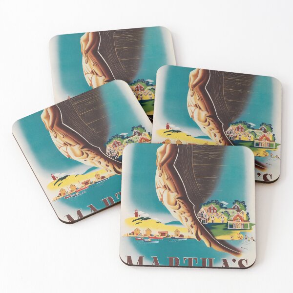 Item preview, Marthas Vineyard retro poster designed and sold by CorasPosters.