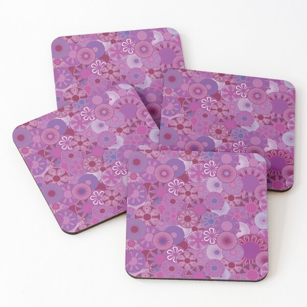Item preview, Petals and Stripes Explosion in Lipstick-Floral Medallions designed and sold by Annette Chabidon Studio.