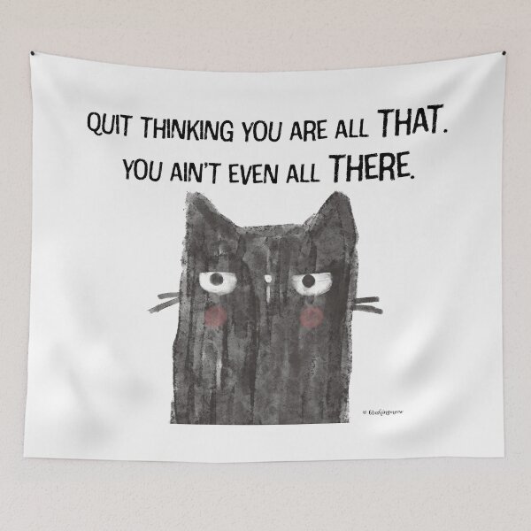 Item preview, Black Cat Snarkiness Funny All That designed and sold by blushingmeow.