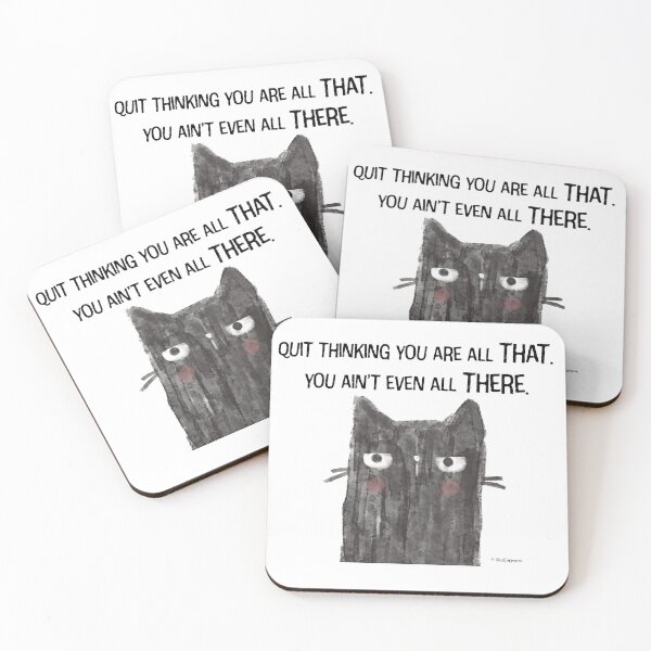 Item preview, Black Cat Snarkiness Funny All That designed and sold by blushingmeow.