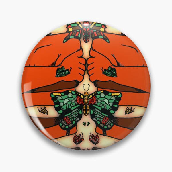 Item preview, Orange Nervous Butterfly, abstract digital kaleidoscope butterfly art designed and sold by MayGreenAbgrall.