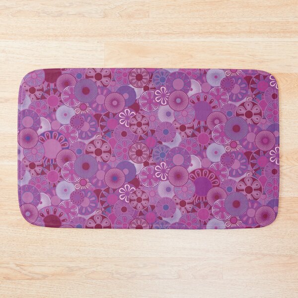 Item preview, Petals and Stripes Explosion in Lipstick-Floral Medallions designed and sold by Annette Chabidon Studio.
