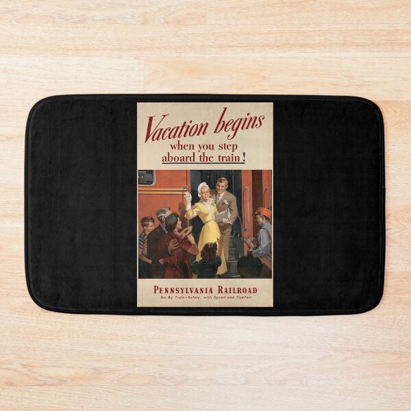 Item preview, Vacation Begins retro poster designed and sold by CorasPosters.