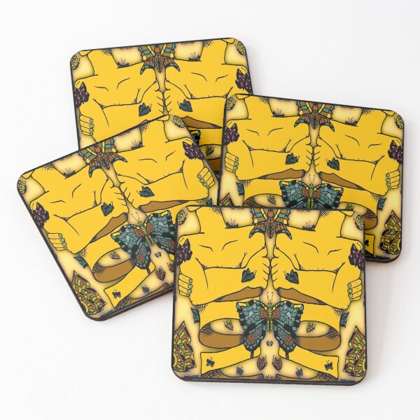 Item preview, Yellow Nervous Butterfly, abstract digital kaleidoscope butterfly art designed and sold by MayGreenAbgrall.
