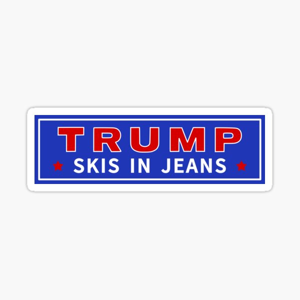(Skis in Jeans)" Sticker for Sale | Redbubble