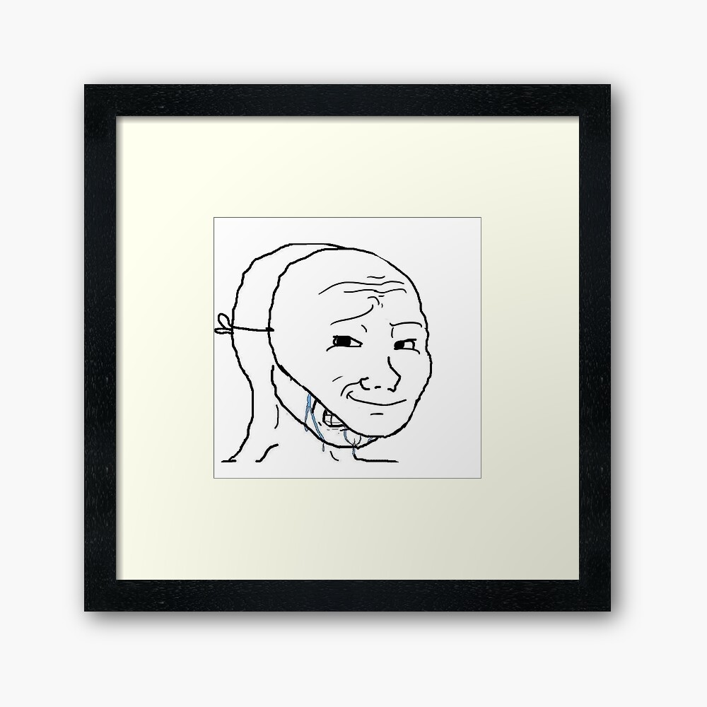 smug but crying inside wojak mask meme