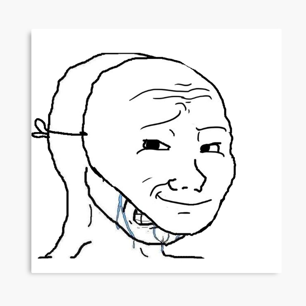 smug but crying inside wojak mask meme Postcard