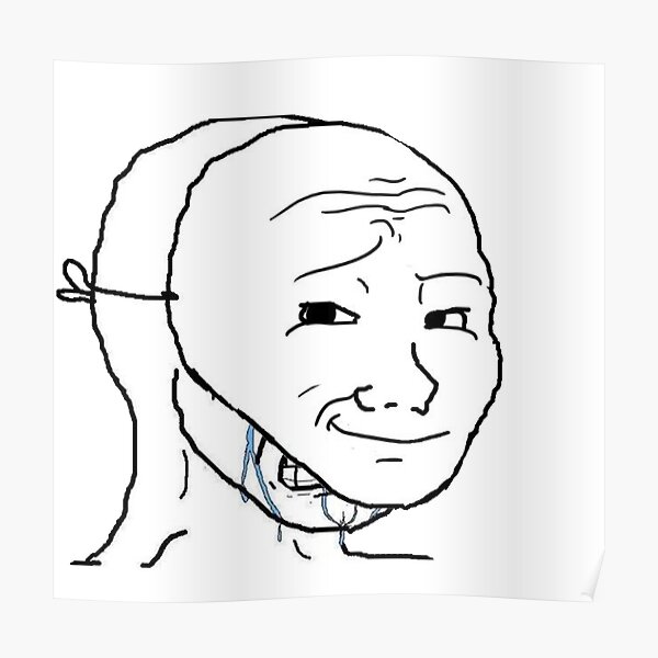 crying wojak mask meme" Poster for Sale by zetaexe | Redbubble
