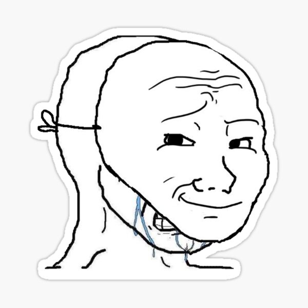 Artikel-Vorschau von selbstgefällig, aber innerlich weinend, Wojak-Masken-Meme, designt und verkauft von ZentropyArt.
