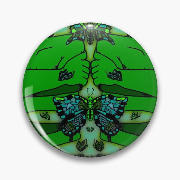 Item preview, Green Nervous Butterfly, abstract digital kaleidoscope butterfly art designed and sold by MayGreenAbgrall.