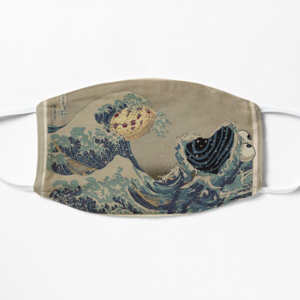 The great wave off Cookiemonsta Flat Mask