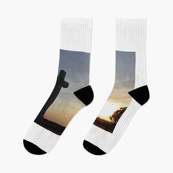 Item preview, Kansas Sunset with a colorful sky and cross silhouette. designed and sold by ROBERTDBROZEK.