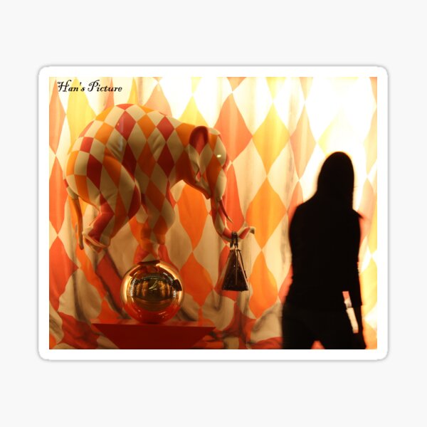 ELEPHANT AND WOMAN Sticker