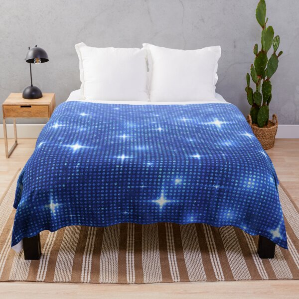 Artikelvorschau, Blue Sparkly Stars und Glitter Effect Fluorescent Sequin Pattern entworfen und verkauft von WOW TeesAndThings.