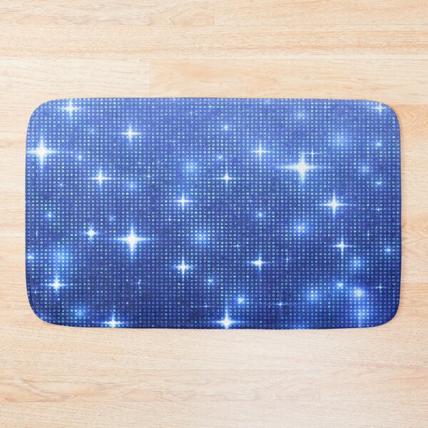 Item preview, Blue Sparkly Stars and Glitter Effect Fluorescent Sequin pattern designed and sold by WOW TeesAndThings.