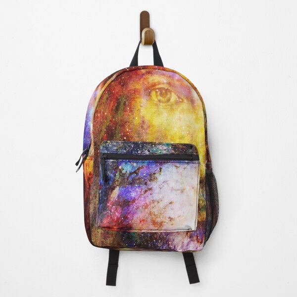 Item preview, Jesus Christ painting with radiant colorful energy of light in cosmic space, eye contact designed and sold by Jomack1.