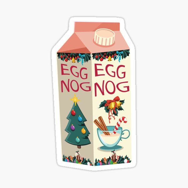 "Christmas Eggnog Carton" Sticker for Sale by NiftyTrinket Redbubble