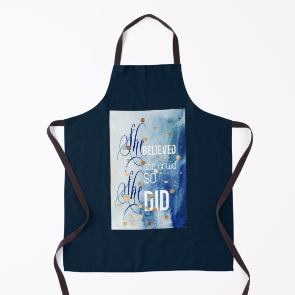 Item preview, She Believed She Could - Inspirational Quote / Saying + Blue Watercolor Calligraphy Art designed and sold by STYLESYNDIKAT.
