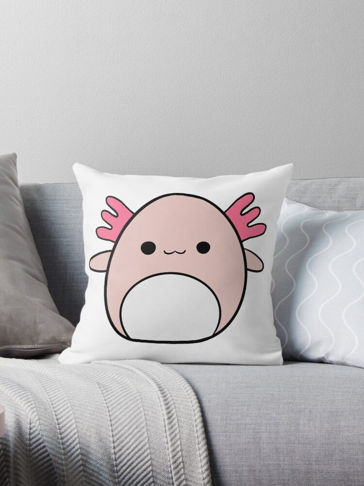 Axolotl Squishmallow Throw Pillow By Faroutstickers Redbubble