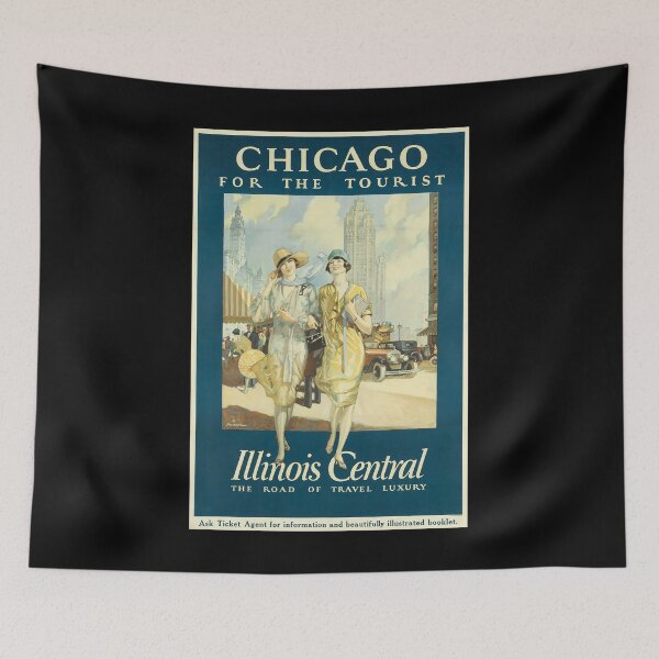 Item preview, Chicago for the Tourist retro poster designed and sold by CorasPosters.