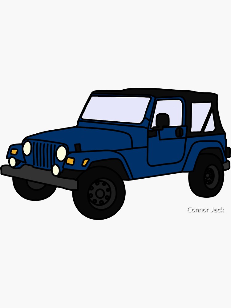 "Blue Jeep Wrangler TJ line art" Sticker for Sale by jack10685 Redbubble