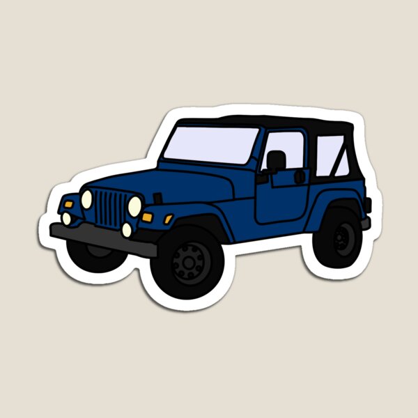 Blue Jeep Wrangler TJ line art