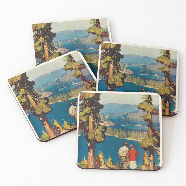 Item preview, Tahoe Lake retro poster designed and sold by CorasPosters.
