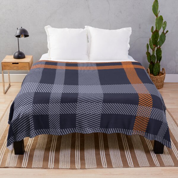 Artikelvorschau, Blau & Orange Herbst Plaid Muster entworfen und verkauft von The Masked Designer.