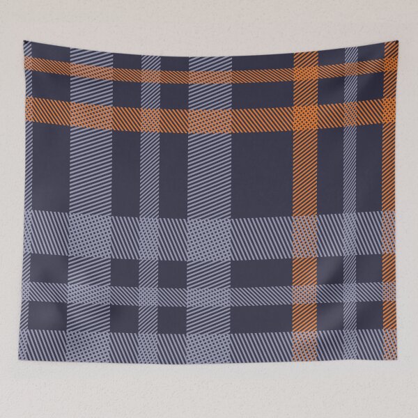 Item preview, Blue & Orange Fall Plaid Pattern designed and sold by The Masked Designer.