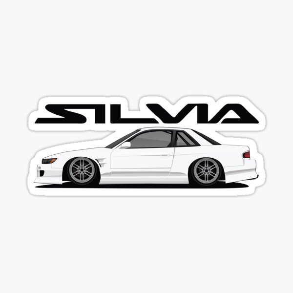 White Nissan Silvia S13 Sticker