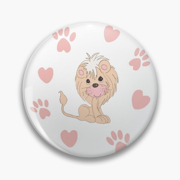 Item preview, Cute Lion Cub with Paw Prints and Hearts designed and sold by Orchyd.