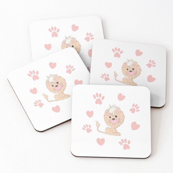 Item preview, Cute Lion Cub with Paw Prints and Hearts designed and sold by Orchyd.