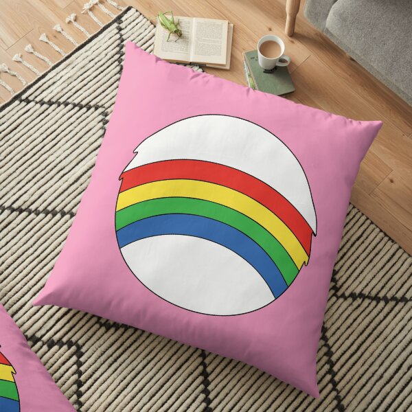 Care Bears Cheer Bear Rainbow Belly Badge Floor Pillow