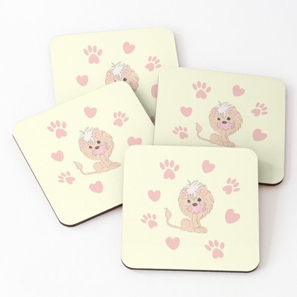 Item preview, Cute Lion Cub with Paw Prints and Hearts designed and sold by Orchyd.