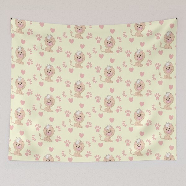 Item preview, Cute Lion Cub with Paw Prints and Hearts designed and sold by Orchyd.