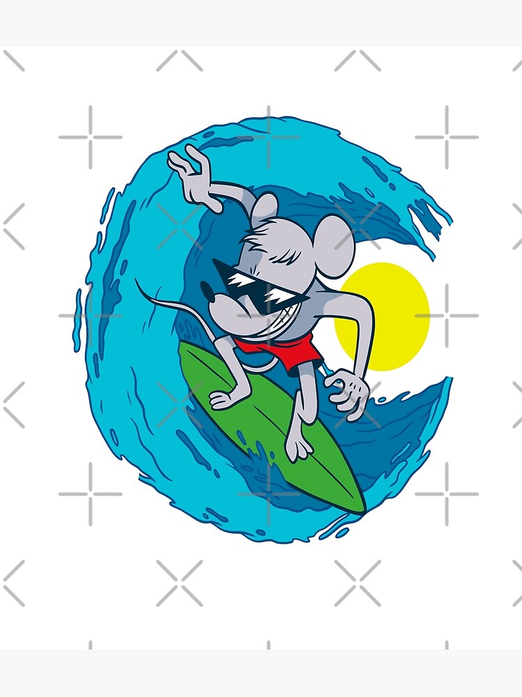 “Mouse cool rat surfing wave” Poster by wakafame07 | Redbubble