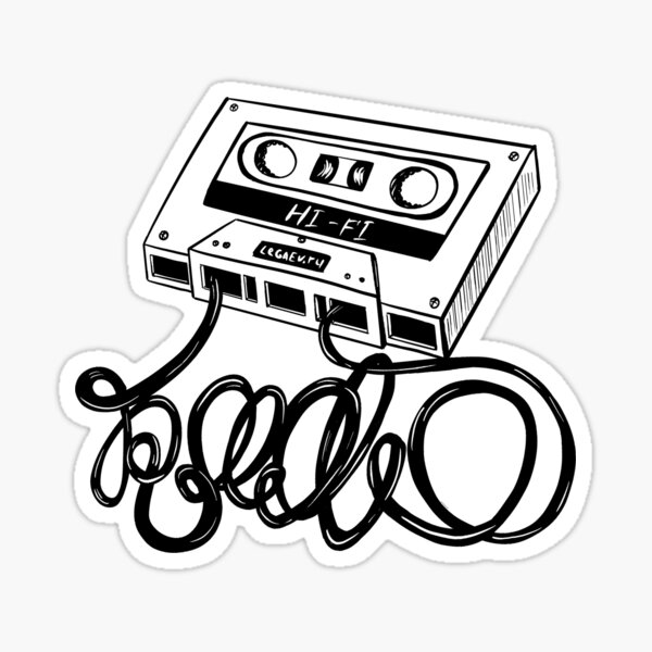 Audiocassette Lettering Sticker